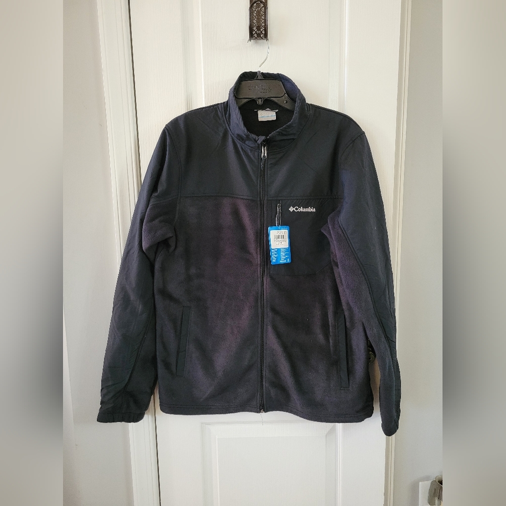 NWT Columbia Men's Granite Mountain Overlay Fleece Full Zip Jacket Black Large